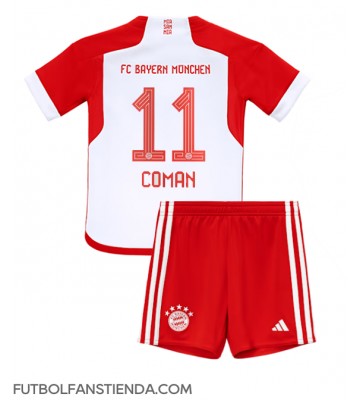 Bayern Munich Kingsley Coman #11 Primera Equipación Niños 2023-24 Manga Corta (+ Pantalones cortos)